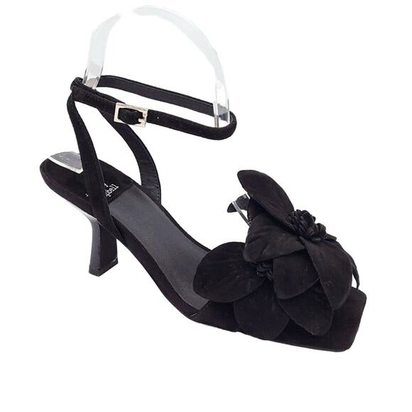 JEFFREY CAMPBELL Honolulu Floral Suede Ankle Strap Sandals Sz 7.5 - Picture 4 of 14